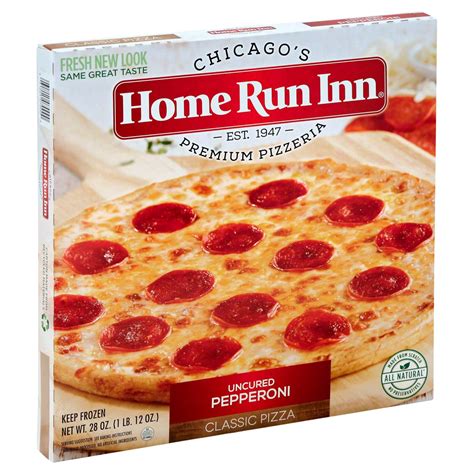 Home run pizza - Classic Pepperoni. Description. The classic 1947 pizzeria recipe, topped off with all-natural, uncured pepperoni. All natural, made from scratch, preservative-free, Og trans fat per serving. Find Pizza Near Me. 